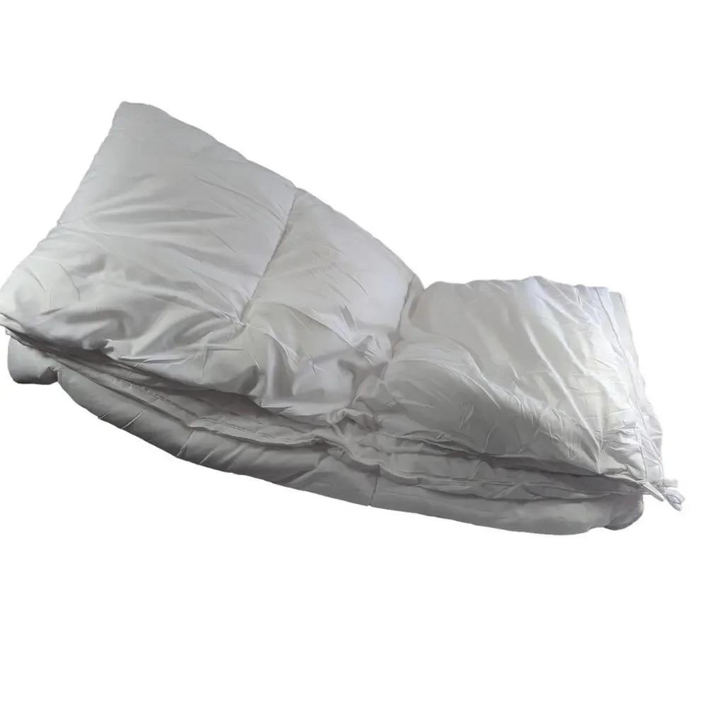 UTOPIA! PURE WHITE, BOXED EDGE, QUILTED DOWN ALTERNATIVE COMFORTER! SZ FULL